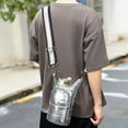 thumbnail image 5 of Water Bottle Carrier Sling Bag,32oz Crossbody Water Bottle Holder with Strap,Water Bottle Puffer Bag,Hand-free Water Bottle Pouch Water Bottle Sling Bag for Walking Hiking(Silver), 5 of 7