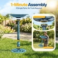 thumbnail image 6 of SPECSTAR Bird Bath, 28 inch Height Polyresin Lightweight Antique Outdoor Garden Birdbath Blue, 6 of 7