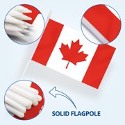 Anley Canada Mini Flag 12 Pack - Hand Held Small Miniature Canadian Flags 5.5x8 Inch
