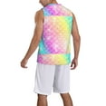 thumbnail image 5 of Gaeub Fish Scale Men's Mesh Basketball Jersey, Quick-Drying Sleeveless Top S-4XL, Loose Muscle Tank Top -Small, 5 of 9