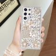 thumbnail image 4 of Compatible with Galaxy S23 Ultra Bling Case Luxury 3D Diamond Crystal Rhinestone Shiny Gemstone Perfume Bottle and Flower Phone Case for Women and Girls Glitter Sparkle Chain Lanyard Strap, 4 of 7