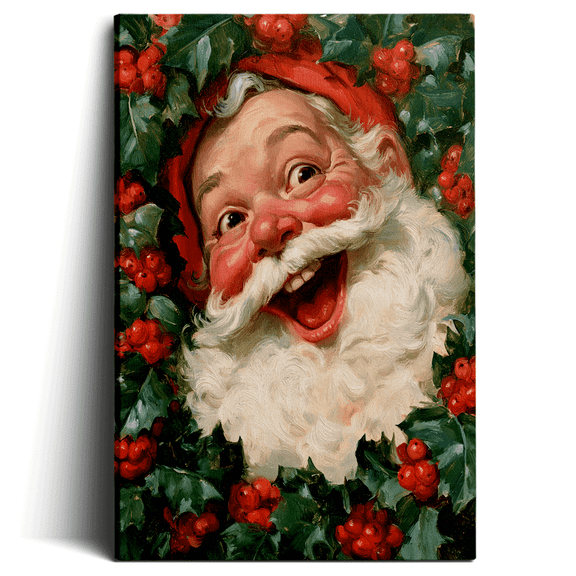 Topbout Art Warm Country Vintage Joyful St Nick Canvas Wall Art Entryway Hallway Gallery Wrapped 12*8 inch