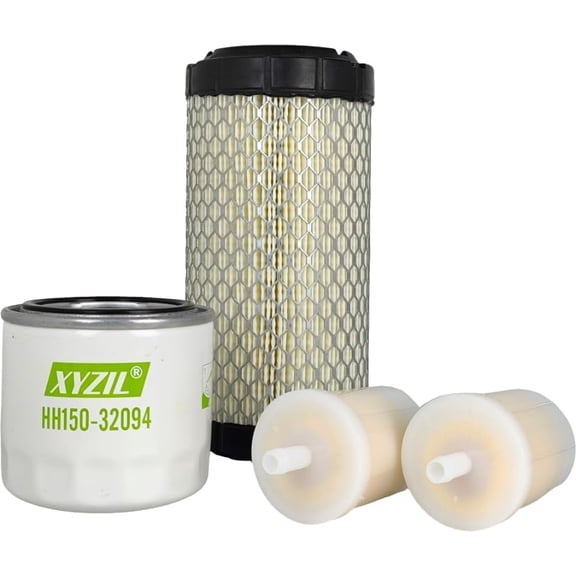 XYZIL Engine Oil Fuel Air Filter Kit Compatible with Kubota ZD28 BX2200 BX2660 Tractor HH150-32094 1G659-11222 12581-43012
