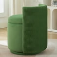 thumbnail image 4 of Velvet Swivel Vanity Chair with Storage, Swivel Makeup Chair with Wave Back, No Assembly Small Accent Stool for Bedroom, Dressing, Living Room,Green, 4 of 15