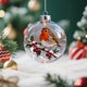 thumbnail image 4 of Herunwer Winter Birds Christmas Glass Bauble Collection, Nature’s Birds Crystal Glass Ornament, Cute Hummingbird Christmas Tree Ornaments, 4 of 6