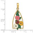 thumbnail image 2 of 14k Gold Ladybug Triangle Stained Glass With Enamel Charm 29x13.3mm Wide Pendant Necklace for Women, 2 of 2