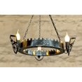 thumbnail image 5 of Chandelier ligthing - Ancient Medieval Style Iron Chandelier - Three lights chandelier - Ceiling lights - Rustic lighting, 5 of 5