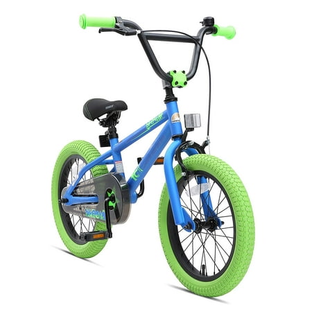BIKESTAR Original Premium Safety Sport Kids Bike Bicycle for Kids Age 4-5 Year Old Children 16 Inch BMX Edition for Boys and Girls Blue &