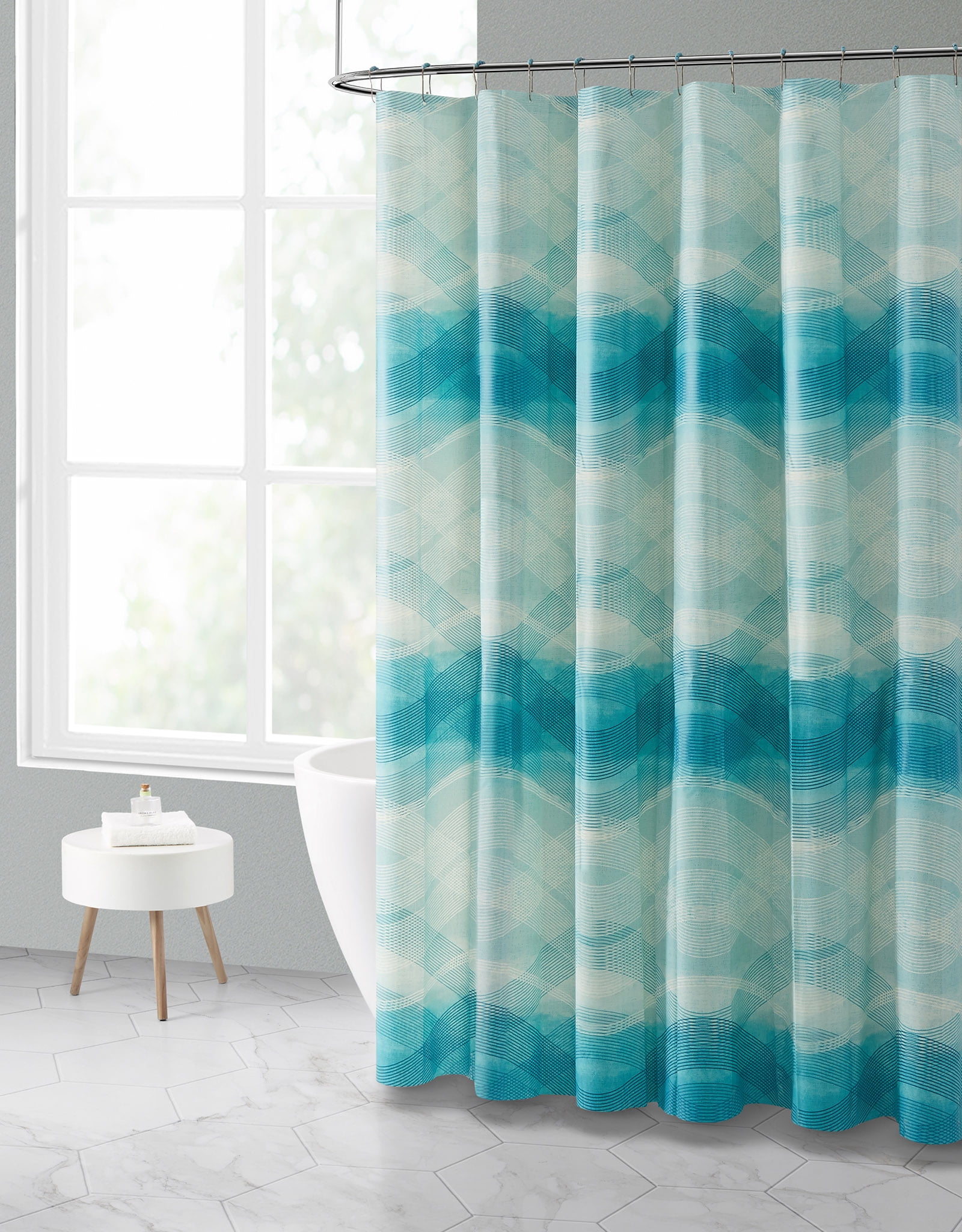 Mainstays Neil PEVA 13-Piece Shower Curtain Bath Set
