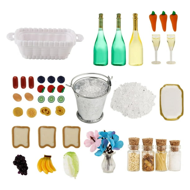 1/12 Dollhouse Doll Botellas de bebida Copas de champán Modelo Miniatura Botellas de champán Botella de bebidas de alta simulación para casa de muñeca Estilo A Sunnimix Juguetes de fiesta en miniatura