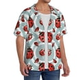 thumbnail image 2 of Balery Insects Camisa Casual de Manga Corta con Botones para Hombre, Texturizada, Estilo Cubano, para Playa, Verano-Medium, 2 of 5