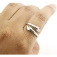 thumbnail image 5 of 925 Sterling Silver Ring- Hug Ring- Stackable Ring- Minimalist Ring- Love Ring- Adjustable Ring- Gift for Women- Hugging Hand Ring, 5 of 7