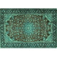 thumbnail image 1 of Ahgly Company Indoor Rectangle Persian Turquoise Blue Traditional Area Rugs, 2' x 5', 1 of 4