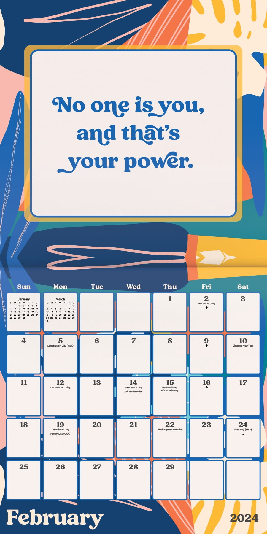 Trends International 2024 Empowerment Wall Calendar & Magnetic Frame