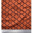 thumbnail image 1 of Soimoi Orange Viscose Chiffon Fabric Brush Stroke Abstract Fabric Prints By Yard 42 Inch Wide, 1 of 3