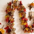 thumbnail image 6 of Dongrere Fall Artificial Garland Vintage Maple Leaf Vine Table Decor Garland for Thanksgiving Mantle Home Front Door, 69 Inch, 6 of 8