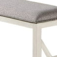 thumbnail image 2 of Lexi 50 Inch Dining Bench Fabric Padded Seat Rubberwood Gray And White, 2 of 3