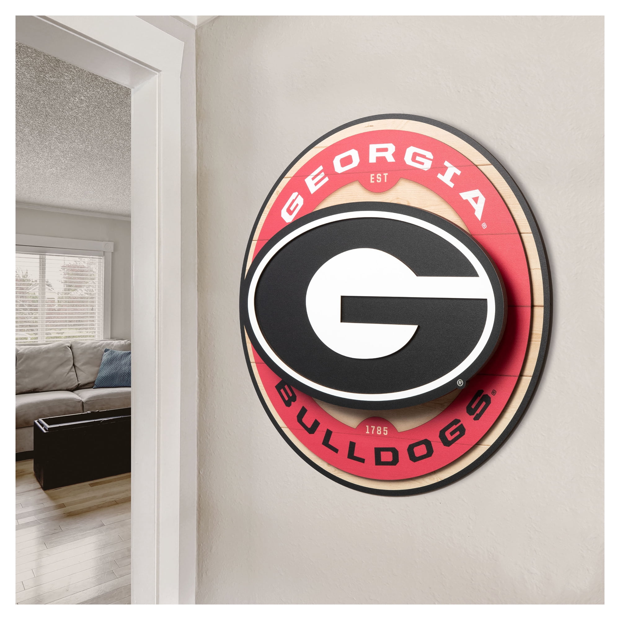 IDNA Georgia Bulldogs 15" x 15" 3DX Logo Circle Backer Wall Art
