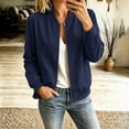 thumbnail image 4 of cocolona Womens Vintage Fall Jacket Casual Long Sleeve Crew Neck Lined Zipper LightWeight Plaid Outerwear, 4 of 7