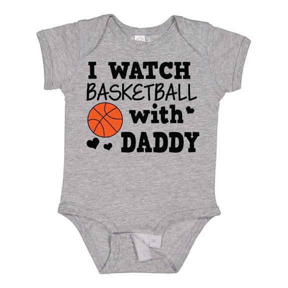 Inktastic I Watch Basketball with Daddy Boys Baby Bodysuit