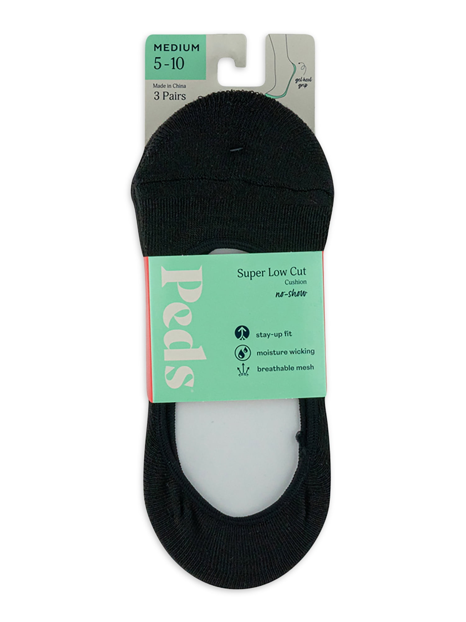 PEDS Women's Super Low Cut Cushion Liner Socks, 3 Pairs