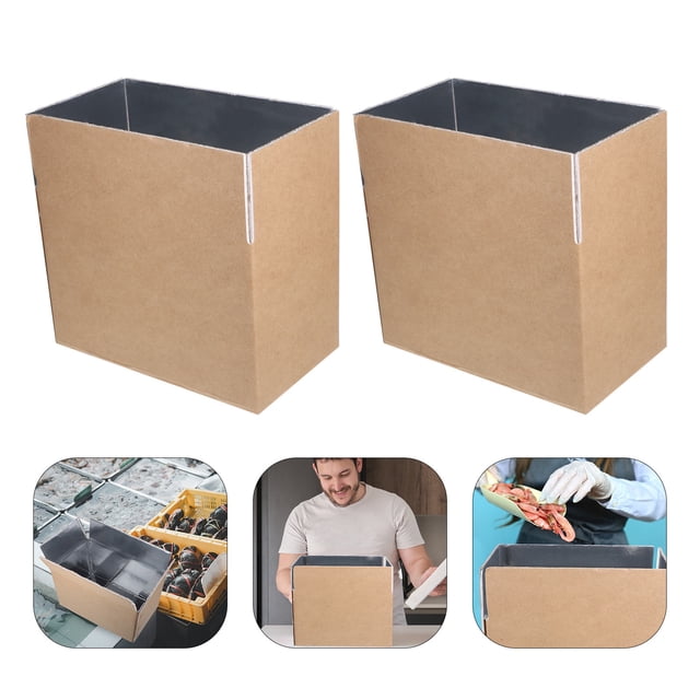 Raindrops 2 Pcs Boîtes d'Expédition Réutilisables Doublées de Papier d'Aluminium pour Stockage et Transport de Fruits de Mer à Chaîne Froide