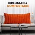 thumbnail image 4 of Cheer Collection Faux Fur Long Body Pillow - Accent Throw Pillow for Bed and Couch - Decorative Lumbar Pillow with Insert, Rust Orange (18" x 40"), 4 of 4
