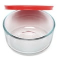 thumbnail image 3 of 2-Cup Round Glass Food Storage Container, Pyrex with Red Plastic Lid, 3 of 3