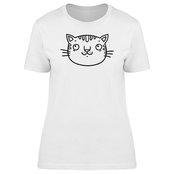 Cute Cat Doodle Sketch Tee Women's -Image by Shutterstock
