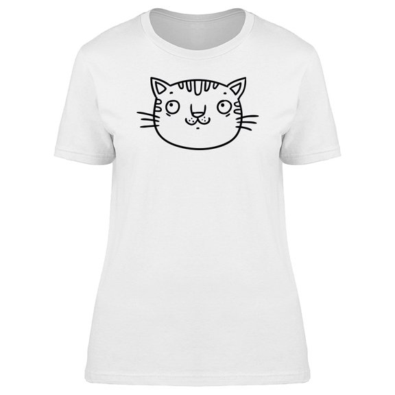 Cute Cat Doodle Sketch Tee Women's -Image by Shutterstock