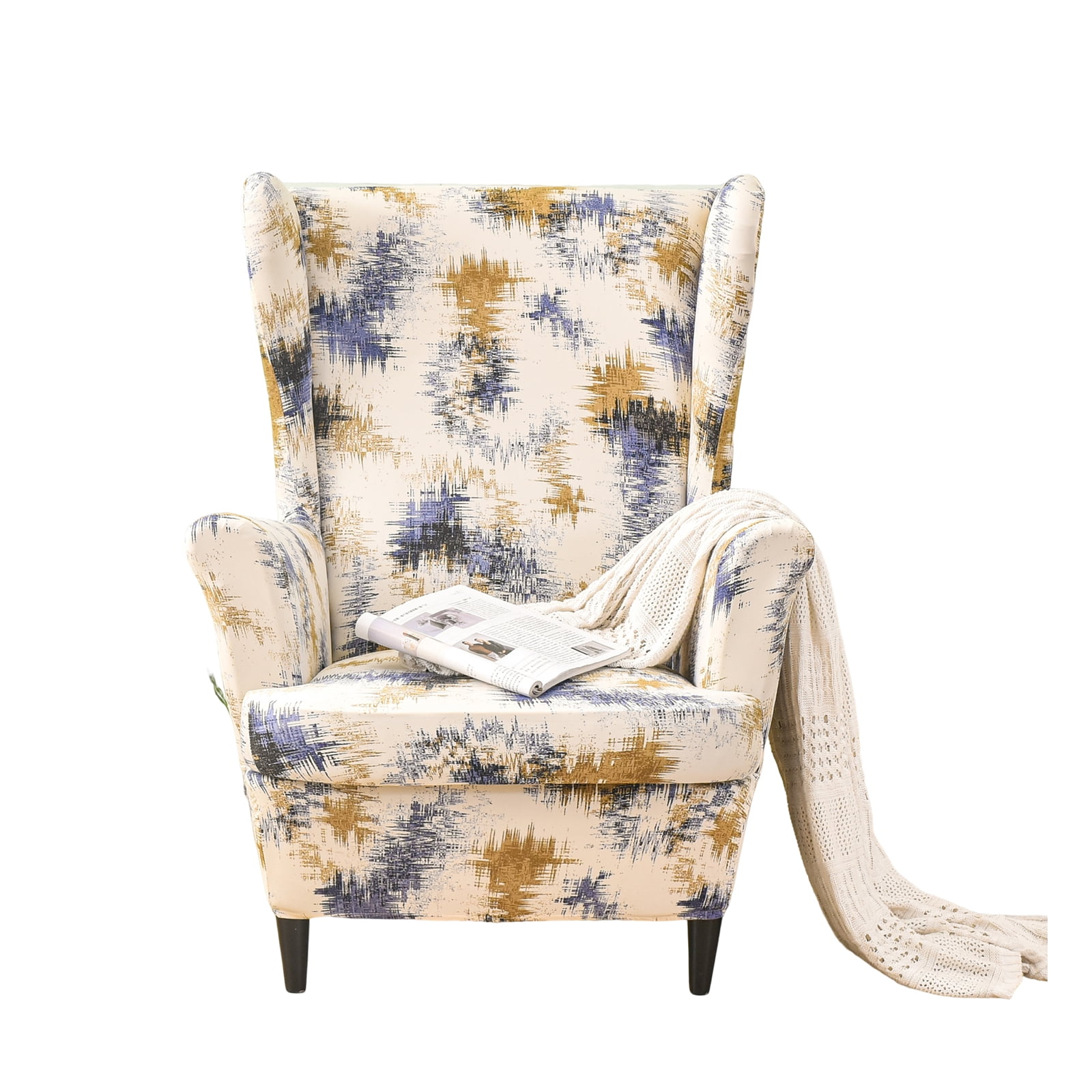 EcoAncheng Wing Chair Slipcovers, 2 Pieces Stretch Wingback Chair