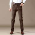 thumbnail image 2 of Men's Pants Stretch Corduroy Corduroy Regular Casual Straight Leg Work Pants for Men Brown S-28, 2 of 4