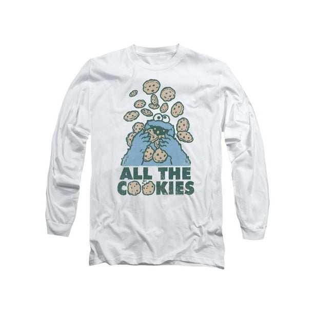 Sesame Street TV Show Cookie Monster Cookies Adult Long Sleeve T- Shirt - Walmart.com
