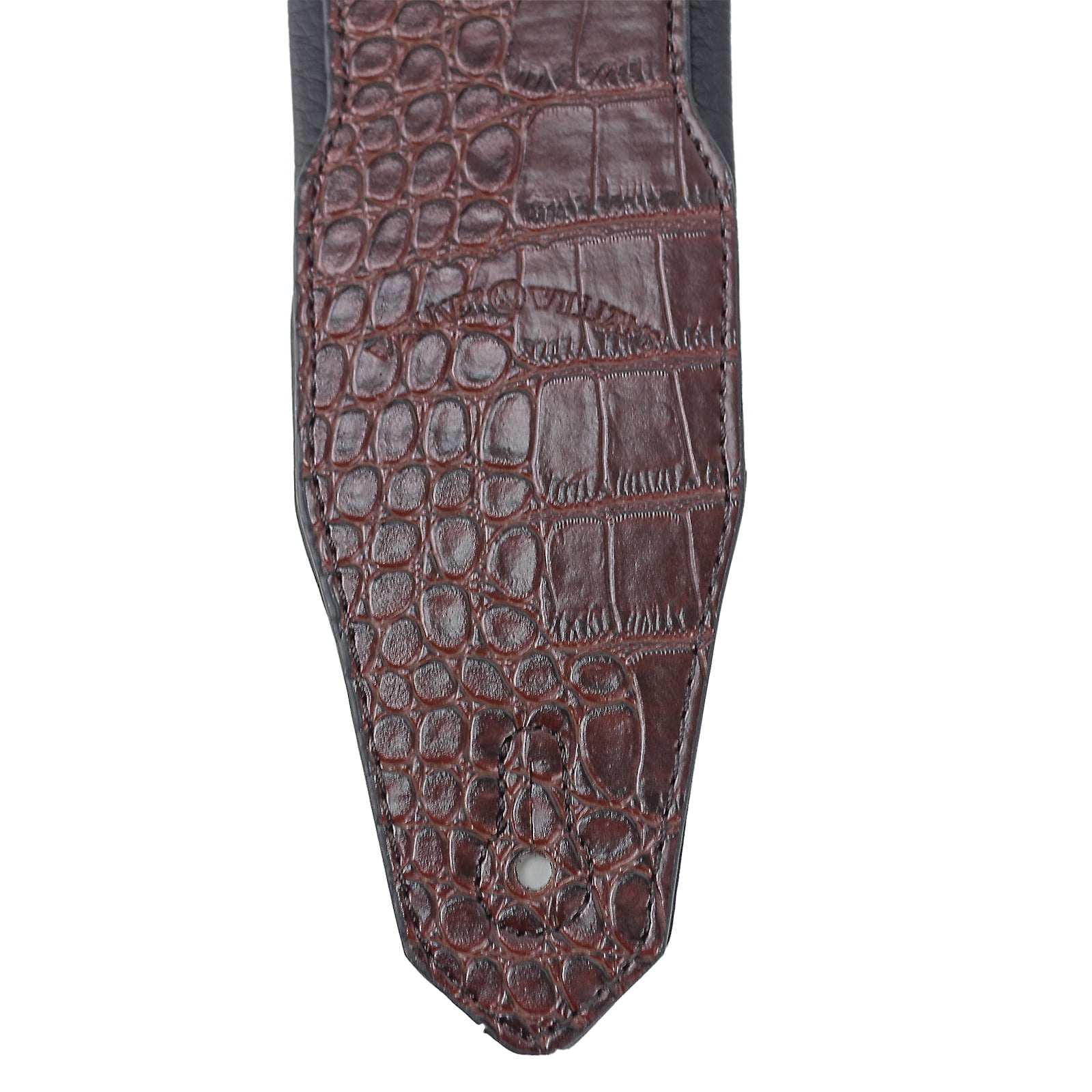 Walker & Williams F-12-C Cognac Brown Alligator Texture Padded Guitar Strap