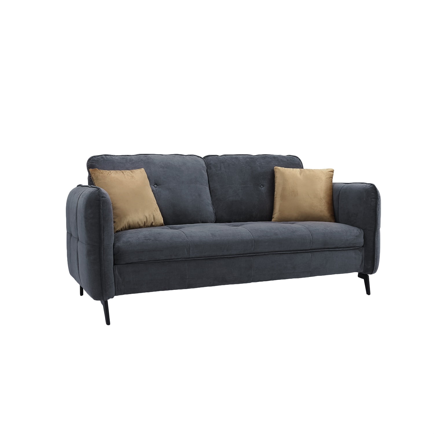 Kadyn 2-Seater Fabric Sofa Couch, Modern Loveseat Sofa with Pillow, Upholstered Linen Fabric Sofa for Living Room, Dark Gray Kadyn 2-Seater Fabric Sofa Couch, Modern Loveseat Sofa with Pillow, Upholstered Linen Fabric Sofa for Living Room, Dark Gray