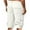 White, variant on JIUKE Mens Shorts Knee Length Cargo Shorts High Waisted Fitted Solid Color Outdoor Hiking Shorts with Pockets