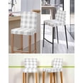 thumbnail image 5 of Grey Plaid Bar Stool Covers Set of 4, Spring Summer Farmhouse Buffalo Checkered Stretch Washable Bar Chair Covers with Backs, Removable Pub Counter Height Chair Cover for Kitchen Dining Room Cafe, 5 of 7