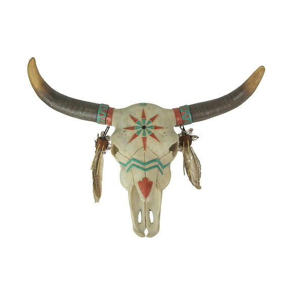 DWK Corporation Native Spirit Southwestern Design Steer Skull Wall Hanging Hand Painted Accents
