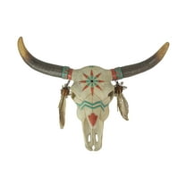 DWK Corporation Native Spirit Southwestern Design Steer Skull Wall Hanging Hand Painted Accents