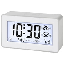 REGALWOVEN Loud Alarm Clock for Heavy Sleepers -Three Alarms, Snooze Function, Fits Bedside Table Silver 5.5"L x 1..7"W x 3.1"H