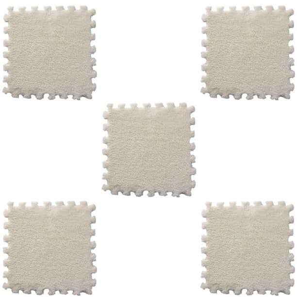 Xihbxyly Alfombra de Terciopelo Tipo Puzle (Juego de 5 Piezas), Insonorizada y Resistente a Golpes, Preserva El Calor, Apta para Bebés, Ideal para Fitness, Decoración Elegante para El Hogar, 30 X 30