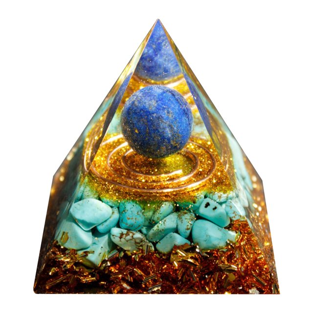 Btafrte Pirámide Cristal Natural Azul Piedra Curativa Chakra Reiki Deco
