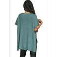 thumbnail image 3 of Women'S Loose Dropped Shoulder Short Sleeve Pullover Sweater Blue L, 3 of 7
