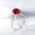 thumbnail image 4 of Gem Stone King 2.00 Ct Red Created Ruby 925 Silver and 10K Rose Gold Ring Ring (Size 6), 4 of 4