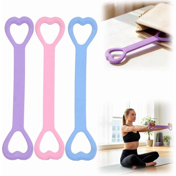 3PCS Resistance Bands Figure 8 Exercise Bands for Women, 2026 Elastic Bands for Working Out Arm Back Shoulder Training Elastic Ropes,Exercise Equipment for Yoga Pilates