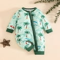 thumbnail image 6 of Kogui Baby Romper Unisex Baby Boys Girls Long Sleeve Infant Baby Zipper Hooded Jumpsuits Romper Loose Outfit Clothes 0 3 6 9 12 18 24 Months (Green,0-3 Months), 6 of 8