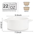 thumbnail image 2 of 6 Pack French Onion Soup Bowls, 22Oz Porcelain Serving Soup Bowls with Handles, Oven Safe Crocks for Soup, Cereal, Chill, Pot Pie, Beef Stew, 2 of 8