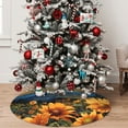 thumbnail image 5 of Yiaed Sunset Sky Sunflower Print Christmas Tree Skirt , Tree SkirtsTree Mat for Christmas Winter Holiday Indoor Decorations-48", 5 of 7