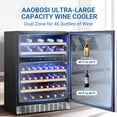 thumbnail image 2 of BODEGA 24 Inch Dual Zone Wine Cooler, 46 Bottle Wine Fridge, Built-in or Freestanding Wine Refrigerator with Glass Door, LED Control, Stainless Steel, 2 of 9