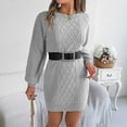thumbnail image 7 of Oplxuo Womens Sweater Dress Oversized Cable Knit Chunky Long Sleeve Short Dresses 2025 Fall Outfits Vacation Winter Clothes, 7 of 7